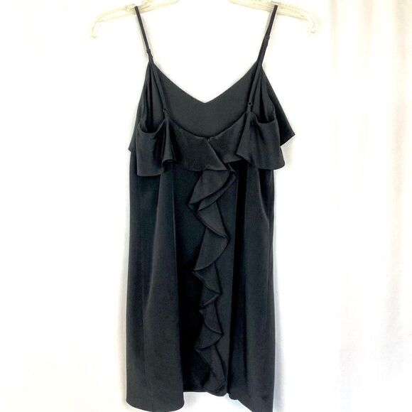 Tibi Black Dress 100% Silk Mini Length Ruffled Woman’s Sz 0 XS Event - Picture 10 of 14